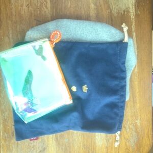 Stylish Navy and Gray Kids' Drawstring Bag Set